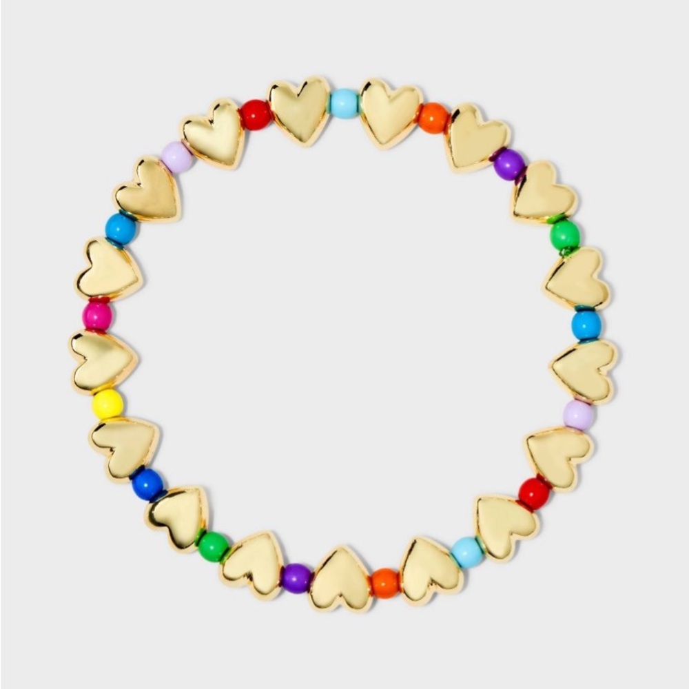 SUGARFIX by BaubleBar Multi Hearts
Stretch Bracelet - Gold NWT